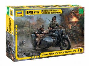 ZVEZDA 1/35 German Motorcycle R-12 with sidecar and crew