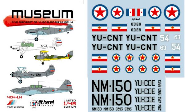 LIFT HERE!  "Museum", Five aircraft of Yugoslav Air Museum