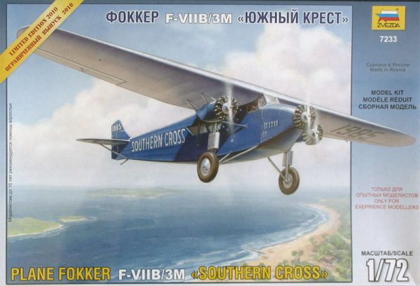 ZVEZDA 1/72 Fokker F-VIIB/3M "Southern Cross"