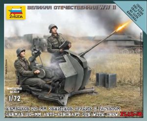 ZVEZDA 1/72 German 20-mm gun FLAK-38 w/crew