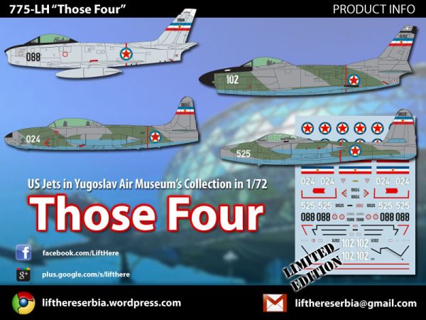 LIFT HERE! “Those Four”, US Jets in Yu Air Museum’s Collect. 1/72