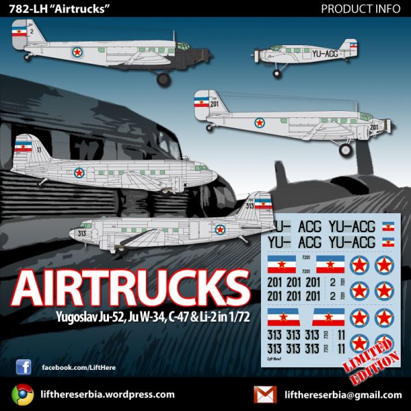 LIFT HERE! “Airtrucks”, Yugoslav Ju-52, Ju W-34, C-47 & Li-2