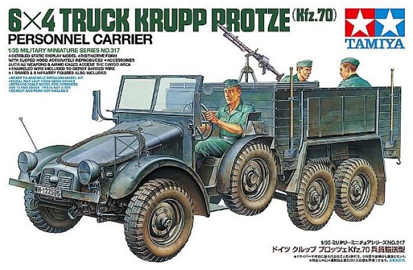 TAMIYA 1/35 6X4 Truck Krupp Protze (Kfz. 70) Personnel Carrier