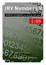 CRANKY CRANK! JRV Numbers V, White Numbers h=400 & 500 mm in 1/48