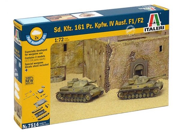 ITALERI 1/72 Sd.Kfz. 161 Pz.Kpfw. IV Ausf. F1/F2 (2 fast assembly models)