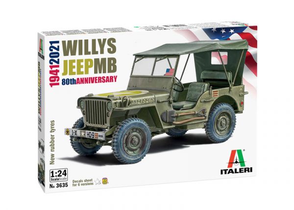 ITALERI 1/24 Willys Jeep MB 80th Anniversary 1941-2021