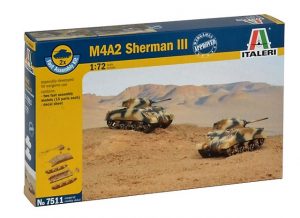ITALERI 1/72 M4A2 Sherman III (2 fast assembly models)