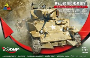 MIRAGE HOBBY 1/72 U.S Light Tank M5A1 Late 4th Armored Division