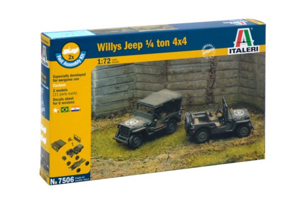 ITALERI 1/72 Willys Jeep (2 fast assembly models)
