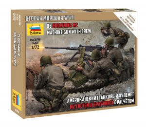 ZVEZDA 1/72 US machine gun Browning M2 with Crew WWII
