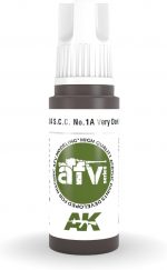 AK 3rd Gen Acrylics - S.C.C. No.1A Very Dark Brown (FS30059) - AFV