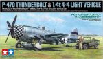 TAMIYA 1/48 P-47D Thunderbolt "Bubbletop" & 1/4-ton 4x4 Light Vehicle Set