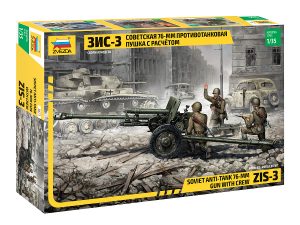 ZVEZDA 1/35 Soviet Anti-Tank 76-mm Gun ZiS-3 with Crew