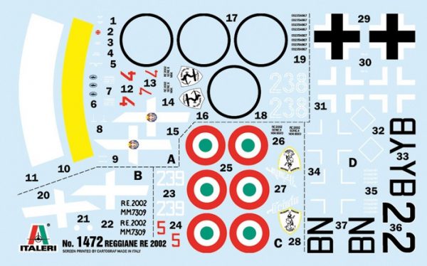 ITALERI 1/72 Reggiane Re.2002 Ariete - Slika 3