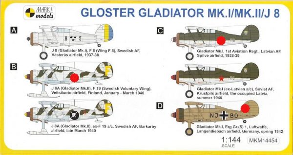 MARK I 1/144 Gloster Gladiator Mk.I/Mk.II/J 8 Foreign Service - Slika 2