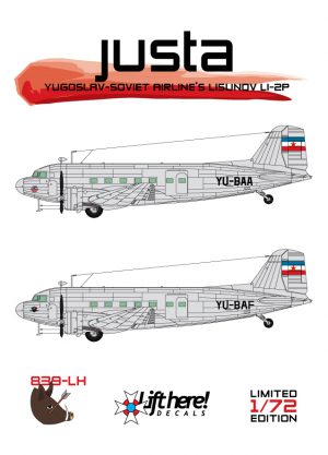 LIFT HERE! Justa, Yugoslav-Soviet Airline's Lisunov Li-2P in 1/72