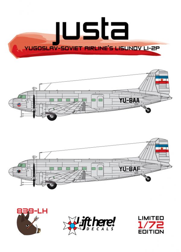 LIFT HERE! Justa, Yugoslav-Soviet Airline's Lisunov Li-2P in 1/72