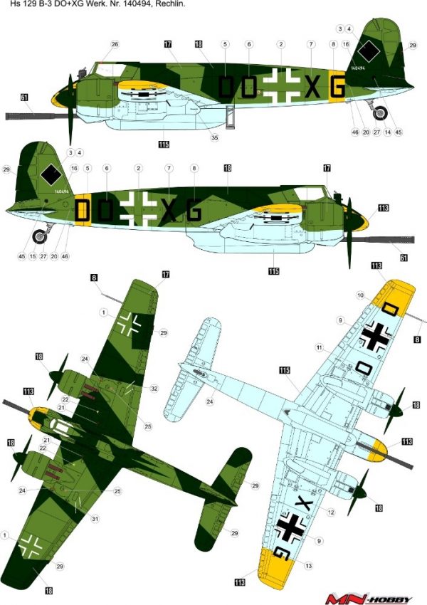 MN HOBBY 1/48 Henschel Hs 129B-3 - Slika 2