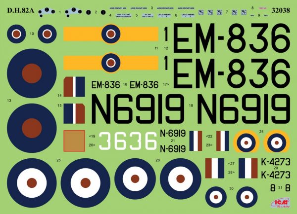 ICM 1/32 D.H. 82A with bombs WWII British training aircraft - Slika 3