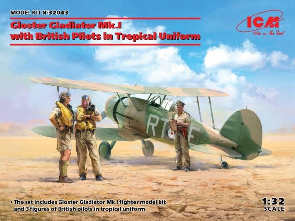 ICM 1/32 Gloster Gladiator Mk.I with British Pilots in Tropical Uniform