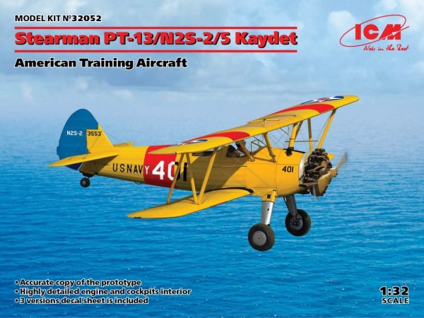 ICM 1/32 Stearman PT-13/N2S-2/5 Kaydet American Training Aircraft