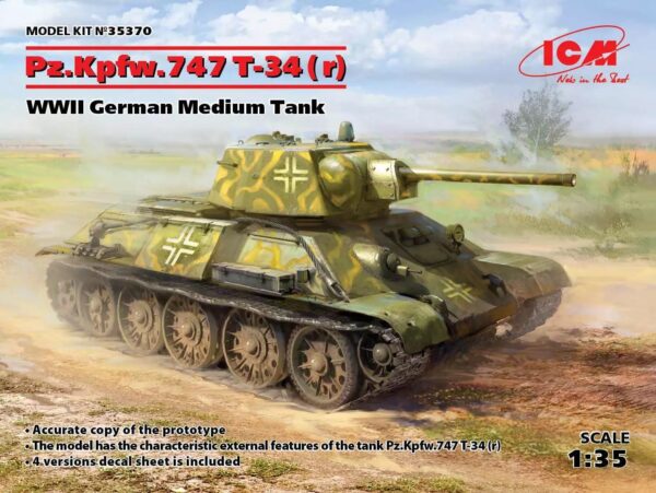 ICM 1/35 Pz.Kpfw. T-34-747(r), WWII German Medium - Slika 2