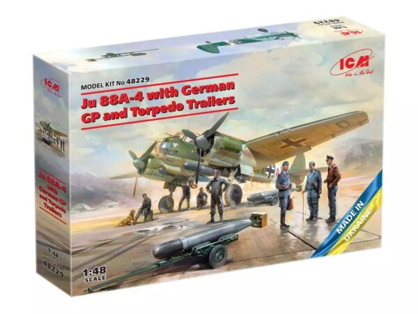 ICM 1/48 Ju 88A-4 with German Ground Personnel and Torpedo Trailers - Slika 2