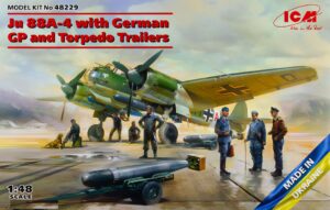 ICM 1/48 Ju 88A-4 with German Ground Personnel and Torpedo Trailers