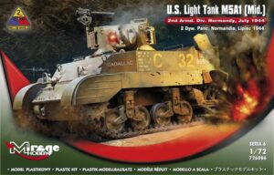 MIRAGE HOBBY 1/72 U.S. Light Tank M5A1 (Mid.) '2nd Armd. Div. Normandy, July 1944'