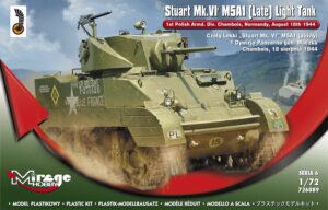 MIRAGE HOBBY 1/72 M5A1 (Late) 'Stuart Mk.VI' Light Tank 1st Polish Armd. Div. Chambois, Normandy, August 18th 1944
